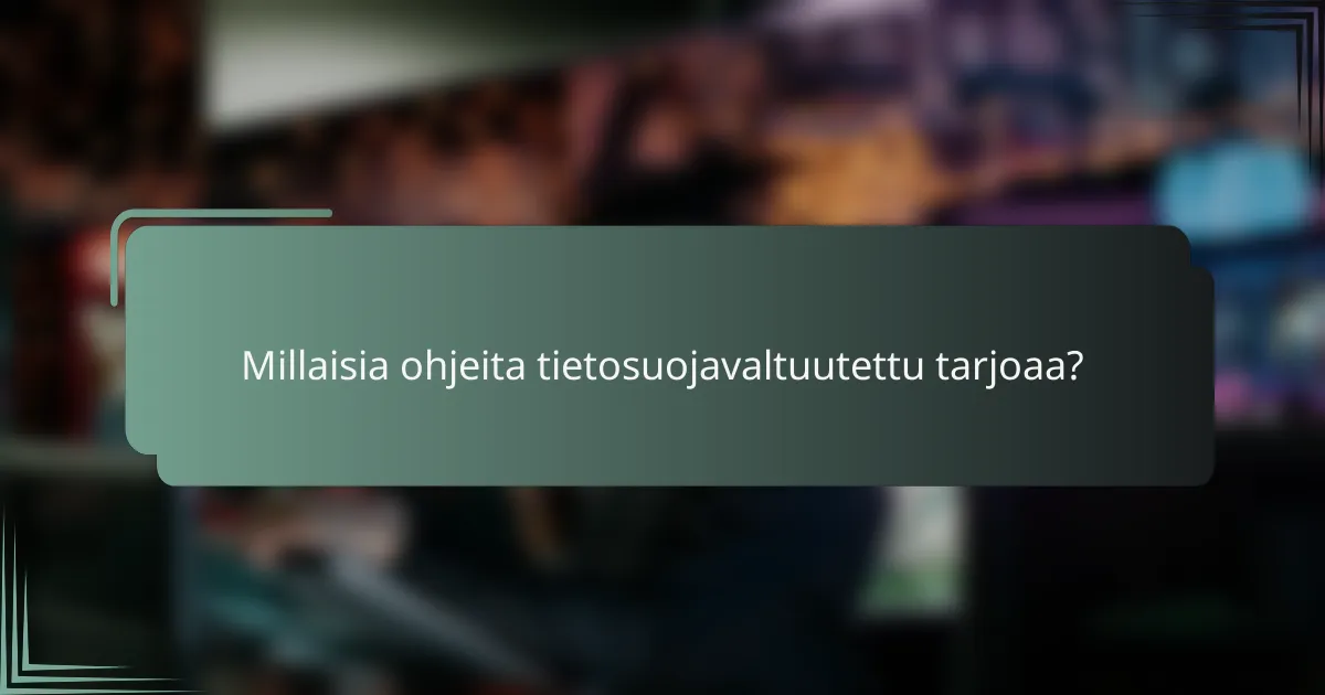 Millaisia ohjeita tietosuojavaltuutettu tarjoaa?